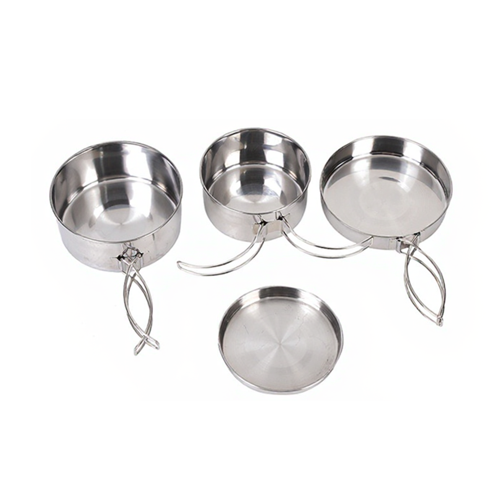 4-Piece Stainless Steel Outdoo - Nesting Camping Cooking Set recension och pris