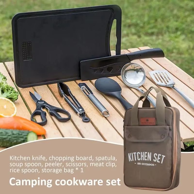 8pcs Camping Kitchen Cookware  - Camping Cooking Kit recension och pris