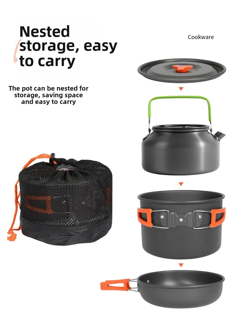 DS-308 Outdoor large capacity  - Nesting Camping Cooking Set recension och pris