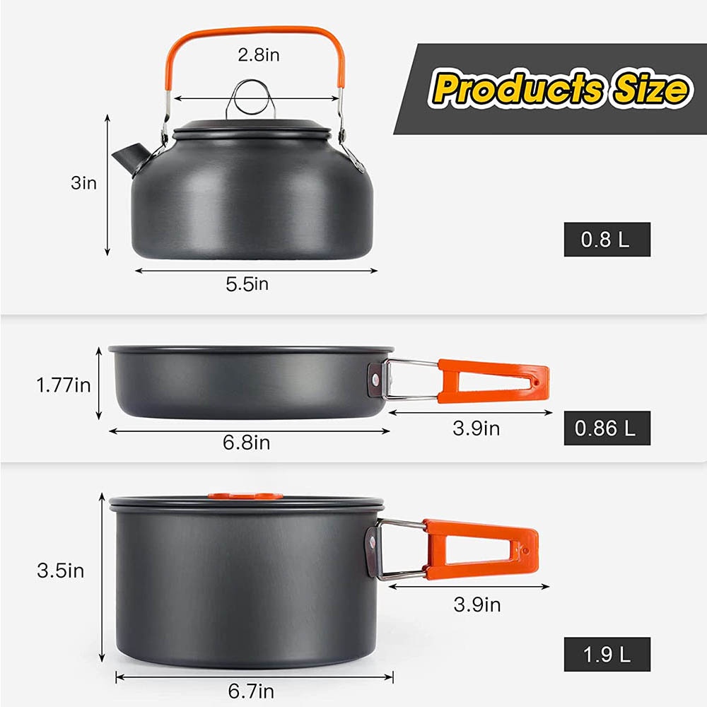 Outdoor Camping Cooking Set, N - Nesting Camping Cooking Set recension och pris