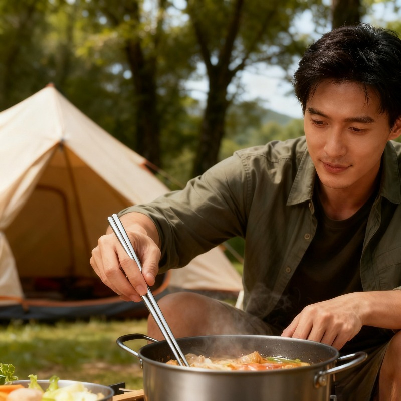 Durable Portable Titanium Chop - Camping Cooking Noodles recension och pris