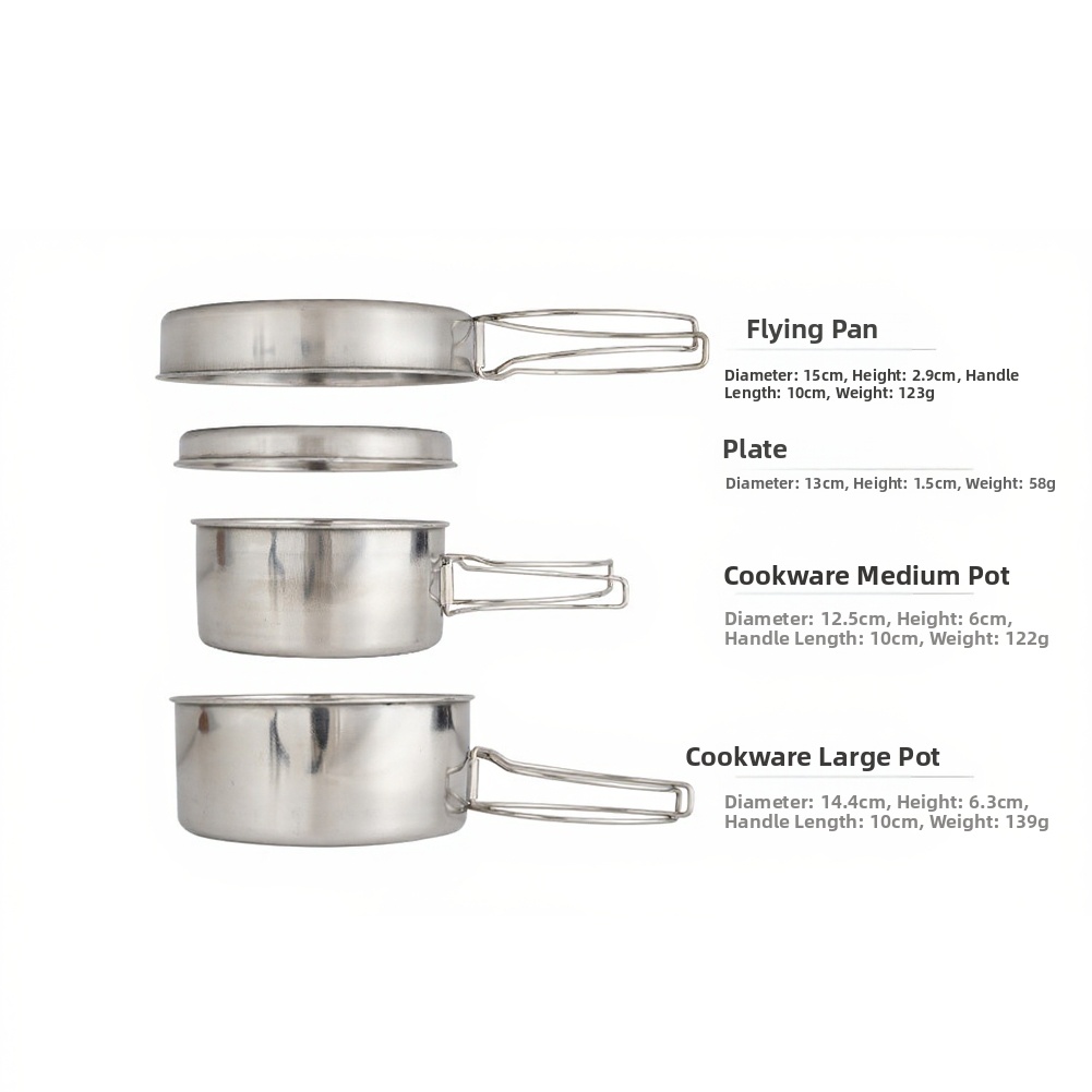 Outdoor Cooking Set 4-Piece St - Nesting Camping Cooking Set recension och pris