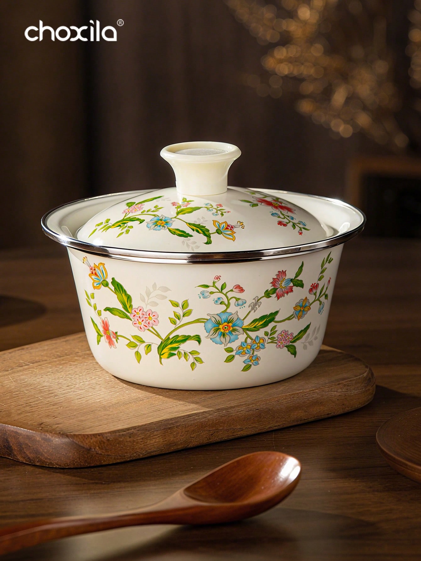 1pc Enamel-Patterned Rice Bowl - Camping Cooking Noodles recension och pris