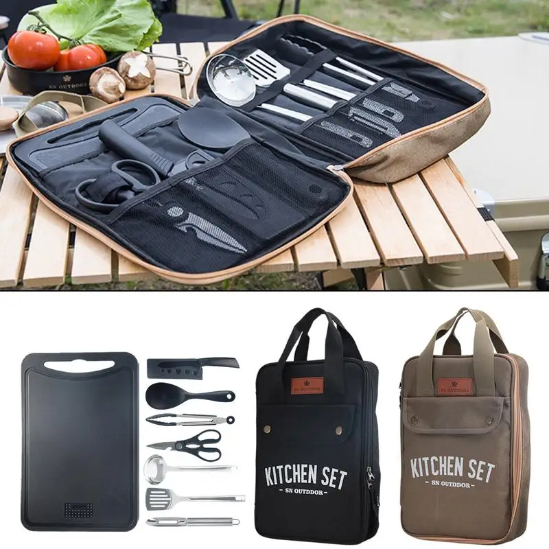 8pcs Camping Kitchen Cookware  - Camping Cooking Kit recension och pris