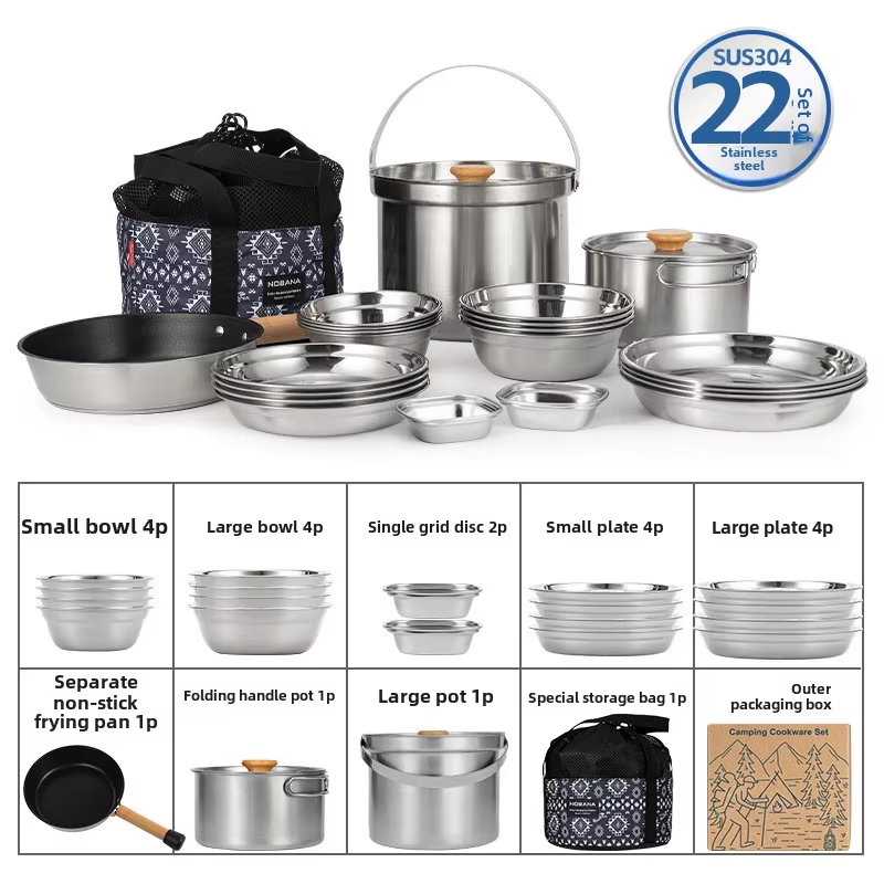 NOBANA Newest Outdoor Stainles - Camping Cooking Kit recension och pris