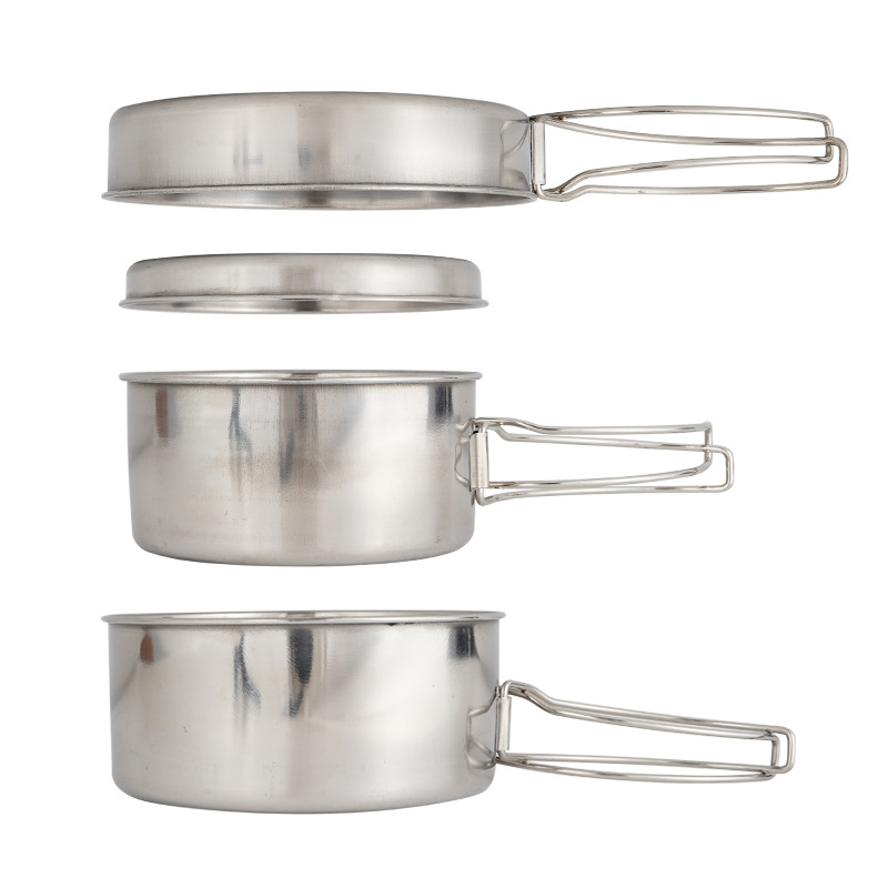 CLS 4-Piece Stainless Steel Ca - Nesting Camping Cooking Set recension och pris