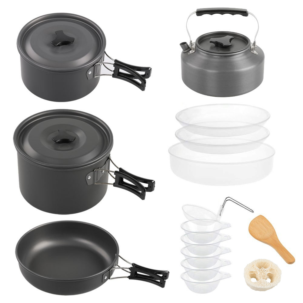Outdoor large cooking set, 2-4 - Nesting Camping Cooking Set recension och pris