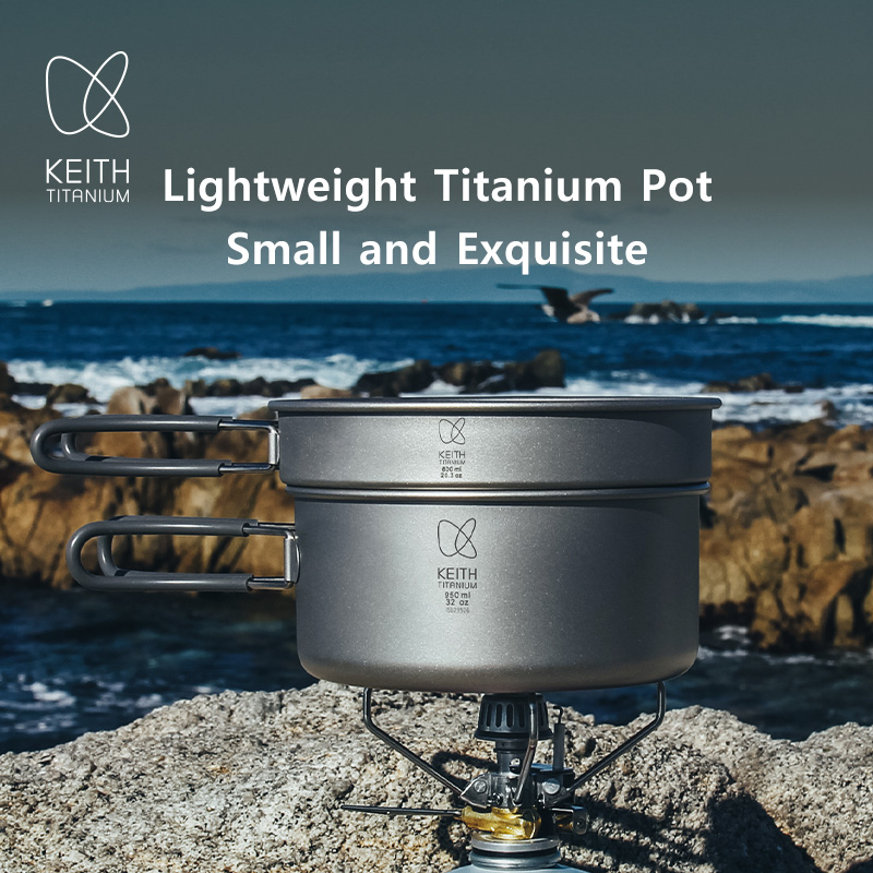 Keith Titanium Pot Set Outdoor - Nesting Camping Cooking Set recension och pris