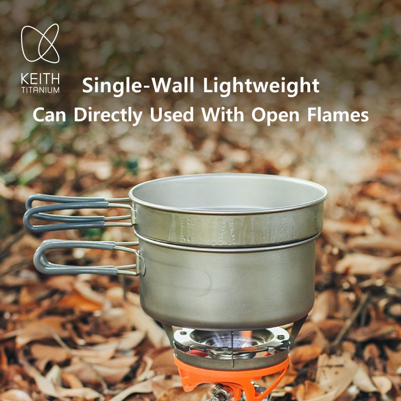 Keith Titanium Pot Set Outdoor - Nesting Camping Cooking Set recension och pris