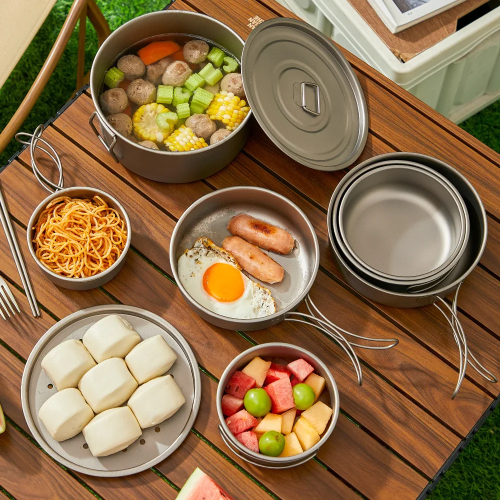 Titanium Outdoor Pot Set Picni - Camping Lightweight Cooking Pot recension och pris