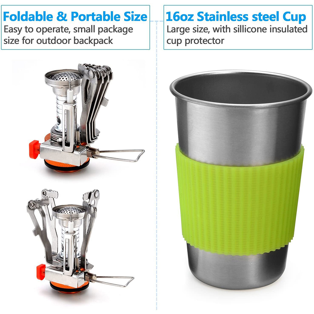 Camping Cookware Kit with Stov - Camping Cooking Kit recension och pris